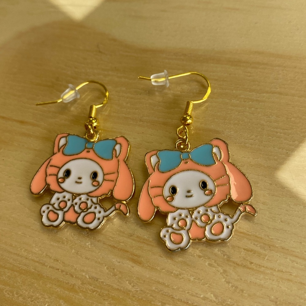 My melody in costume enamel earrings sterling silver stamped